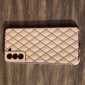 Samsung 21 Plus Pink and Rose Rose Gold Metallic Phone Case